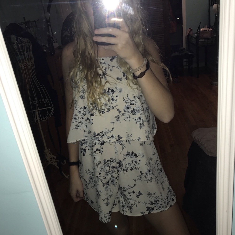White floral romper